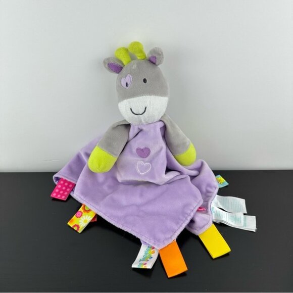 Other - Taggies Purple Giraffe Baby Lovey Security Blanket Gray Rattle Plh Hearts Toy